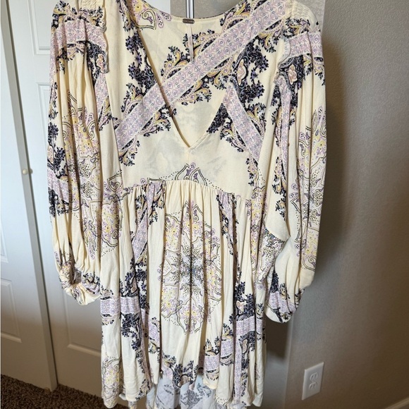 Free People Tops - Free People Cream and Purple Tunic
